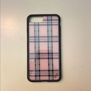 iPhone 8+, 7+, and 6+ wildflower pink plaid case